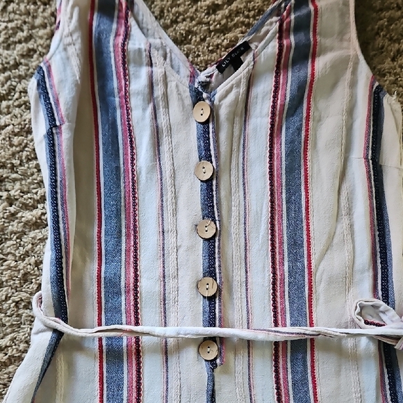 Lily Black Cotton Striped Cropped Jumpsuit - Picture 8 of 10